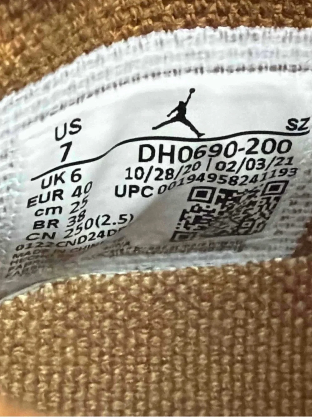 Jordan 6 Retro Travis Scott British Khaki Size 7 DH0690-200 Men’s Shoes OG Rare